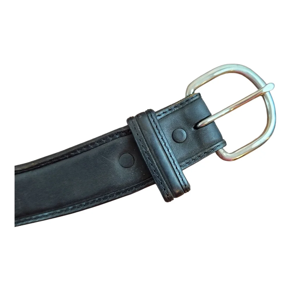 3-D Belt Vintage Genuine‎ Leather Tooled Western Belt Black Boho Cowboy Size 42